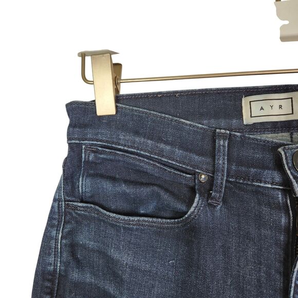 AYR Jeans Womens 27 Blue Skinny Mid Rise Stretch Denim Distressed‎ USA Made - Picture 7 of 14